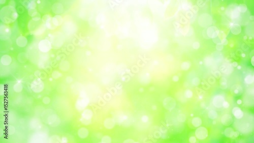緑　自然　ループ動画　枠　爽やか　玉ボケ　キラキラ　パーティクル　木漏れ日　葉っぱ　Abstract glowing green background.Bokeh lights.Fresh green leaves shining in the sunlight.Loop video.