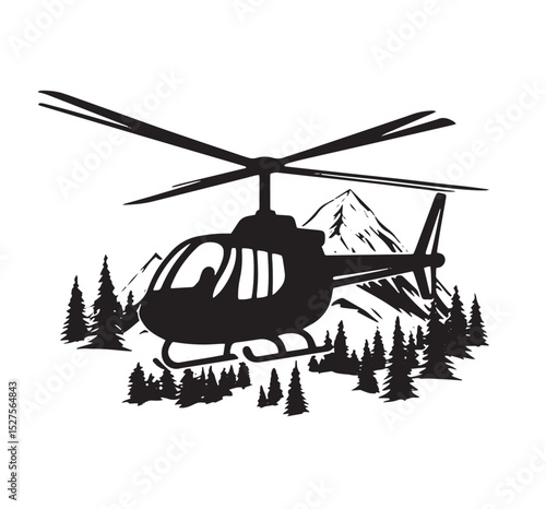 helicopter silhouette vector