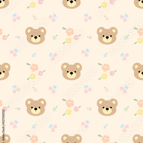 seamless pattern with teddy bear