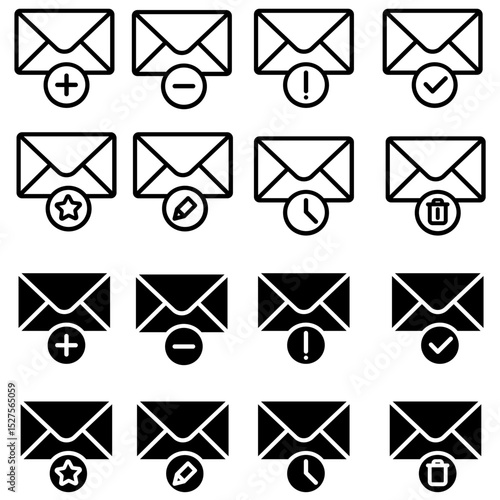Mail icon vector set. Email illustration sign collection. Envelope symbol. Post web icons. Mail symbols for web and mobile app.