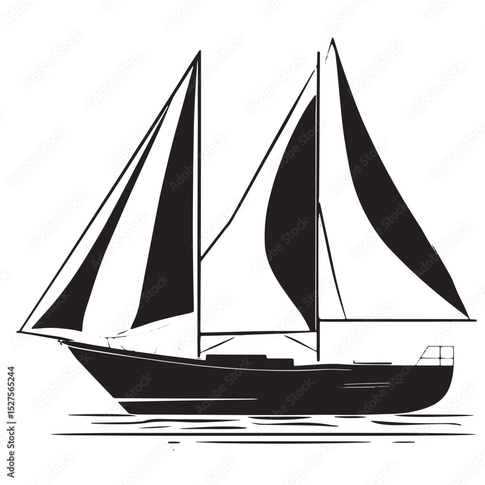 Obraz premium sailing ship silhouette