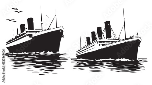 old fishing boat Vector 