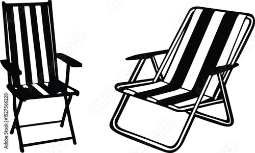 Foldable Chair Silhouette for Modern Design.