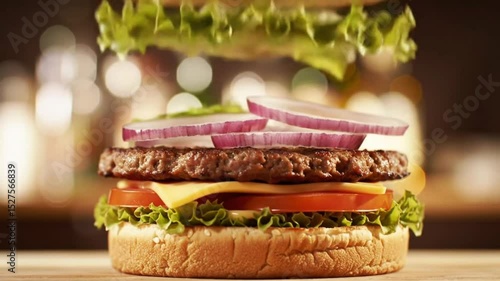 Juicy Beef Burger with Fresh Toppings A Delicious Culinary Delight