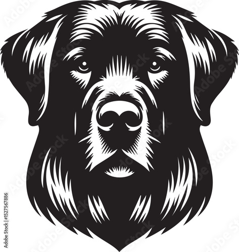 Wallpaper Mural Black & White Silhouette Dog Vector | High-Quality Canine Clipart Design Torontodigital.ca