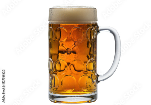 Photography Isolated Full Beer Glass with Foam Oktoberfest Celebration
