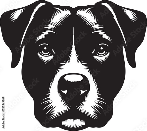 Black & White Silhouette Dog Vector | High-Quality Canine Clipart Design