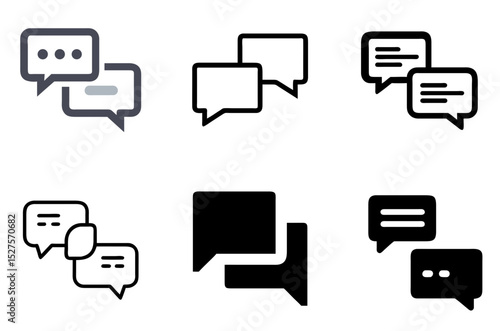 Chat Icon Message Speak Communicate Talk Symbol Set