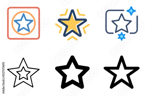 Star Icon Favorite Rating Quality Shine Digital Pack