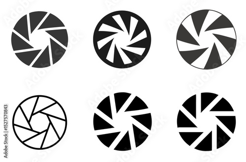 Camera Aperture Lens Icon Photography Focus Vision Symbol Set