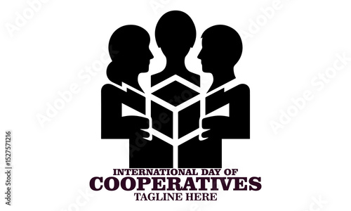 International day of cooperatives poster vector illustration and international day of cooperatives logo design