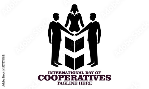 International day of cooperatives poster vector illustration and international day of cooperatives logo design