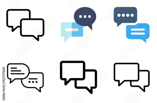 Chat Icons Set – Messaging, Communication, and Conversation Vector Collection