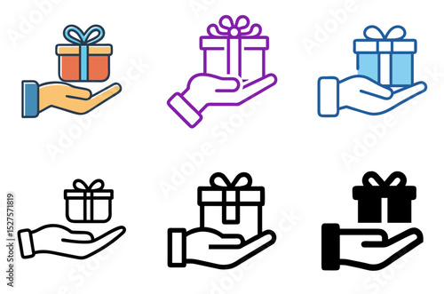 Gift Hand Icons – Charity, Support, and Generosity Vector Collection