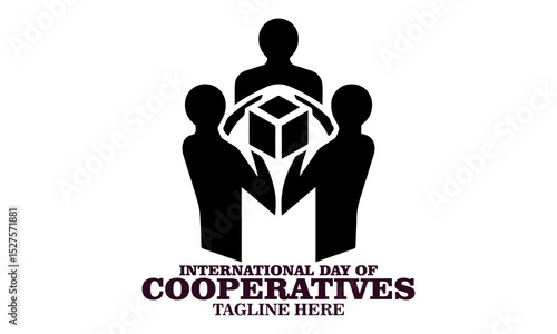 International day of cooperatives poster vector illustration and international day of cooperatives logo design