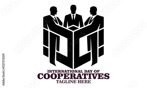 International day of cooperatives poster vector illustration and international day of cooperatives logo design
