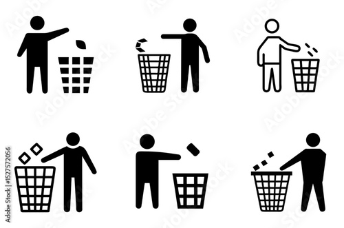 Keep Clean Icon Set – Hygiene, Sanitation, and Cleaning Symbols in Outline and Color Vector Style