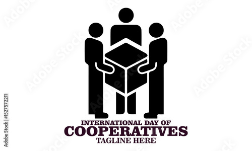 International day of cooperatives poster vector illustration and international day of cooperatives logo design