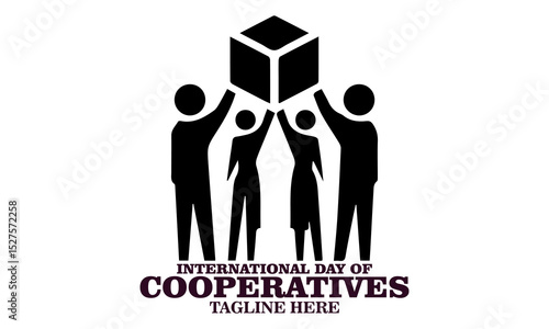 International day of cooperatives poster vector illustration and international day of cooperatives logo design