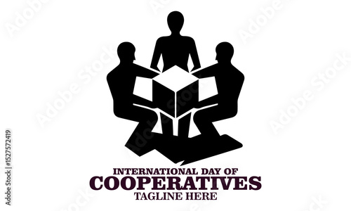 International day of cooperatives poster vector illustration and international day of cooperatives logo design