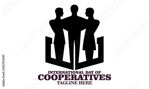 International day of cooperatives poster vector illustration and international day of cooperatives logo design