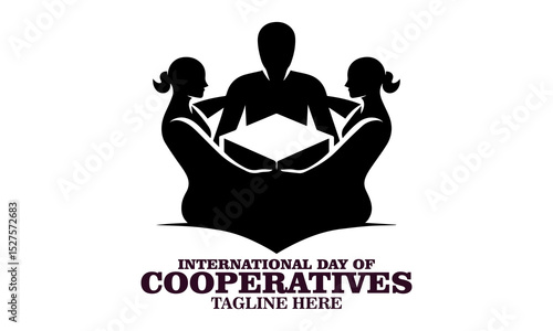 International day of cooperatives poster vector illustration and international day of cooperatives logo design
