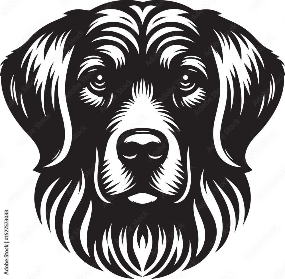 Fototapeta premium Black & White Silhouette Dog Vector | High-Quality Canine Clipart Design