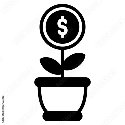 Money Plant outline mixed icon