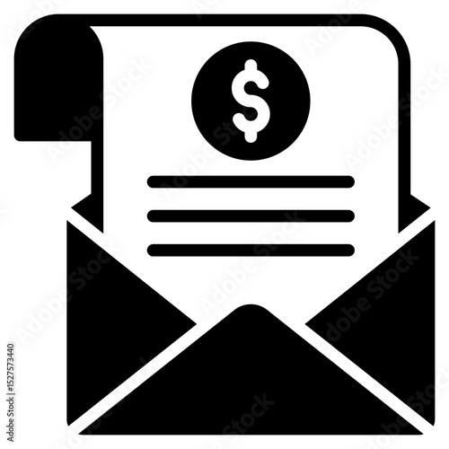 Paycheck outline mixed icon
