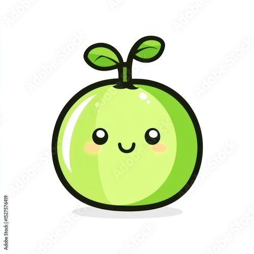 Cute green fruit character