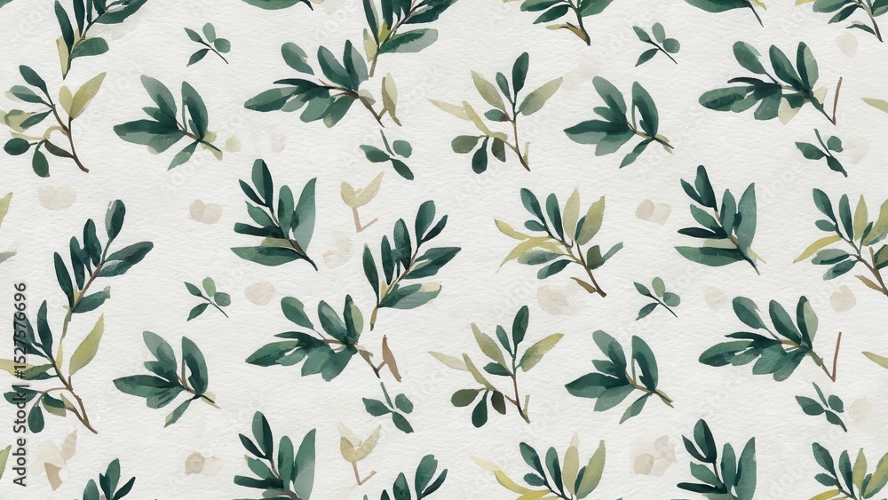 Fototapeta premium seamless watercolor pattern with olive
