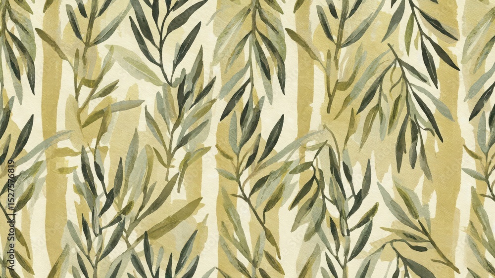 Naklejka premium seamless watercolor pattern with olive
