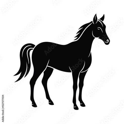 Wallpaper Mural Simple Minimalist Horse Black Vector Silhouette Torontodigital.ca