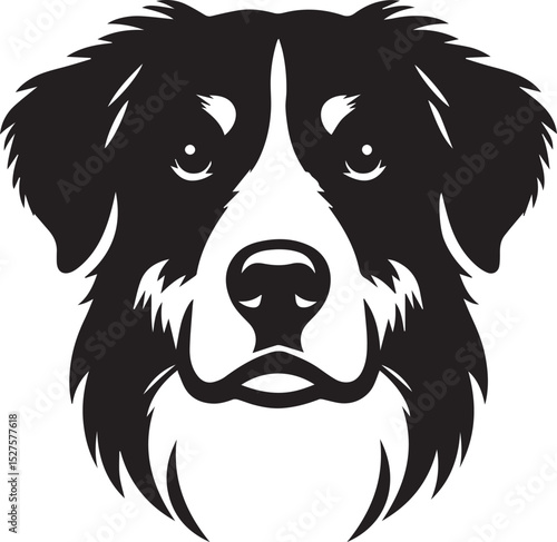 Black & White Silhouette Dog Vector | High-Quality Canine Clipart Design