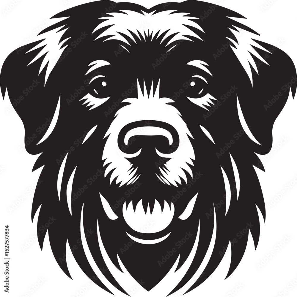 Obraz premium Black & White Silhouette Dog Vector | High-Quality Canine Clipart Design
