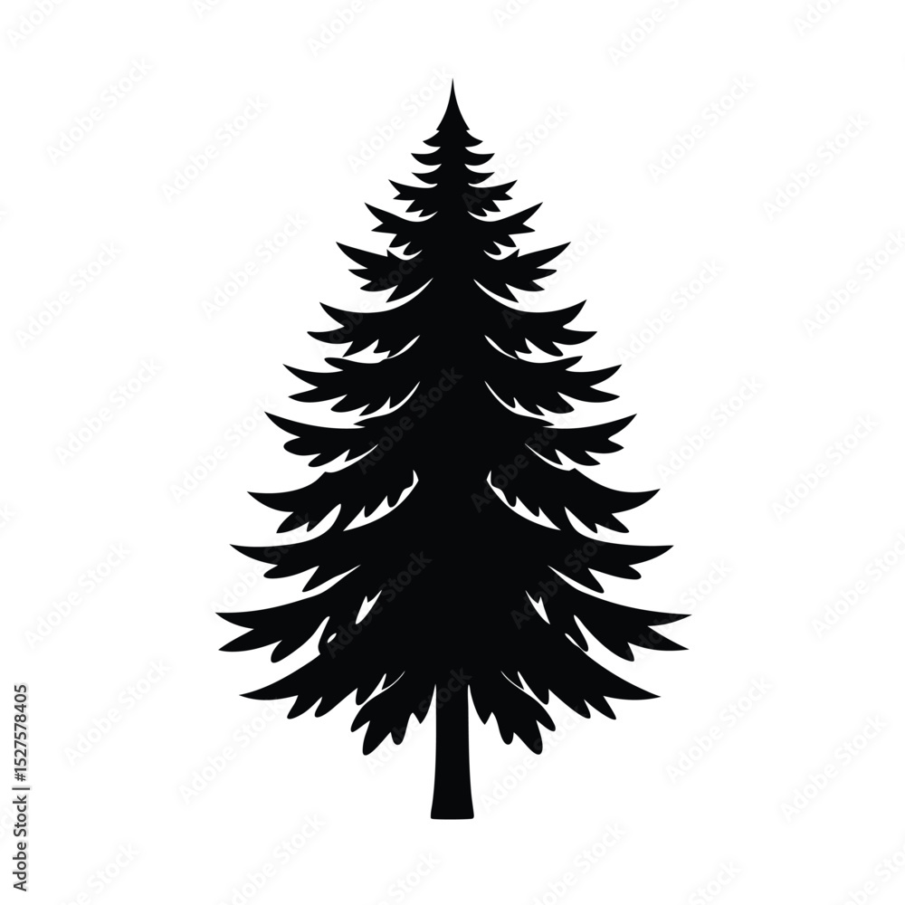 Obraz premium Pine Tree Modern Style Vector Illustration