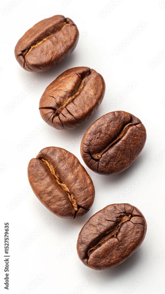 Naklejka premium coffee beans on white background