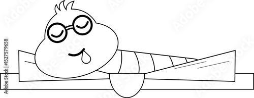 bookworm sleeping cartoon character line.svg