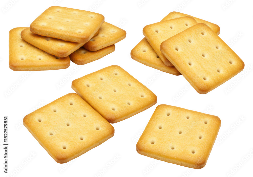 Isolated Crackers Crispy Savory Snack Stack Isolated Crackers Crispy Savory Snack Stack