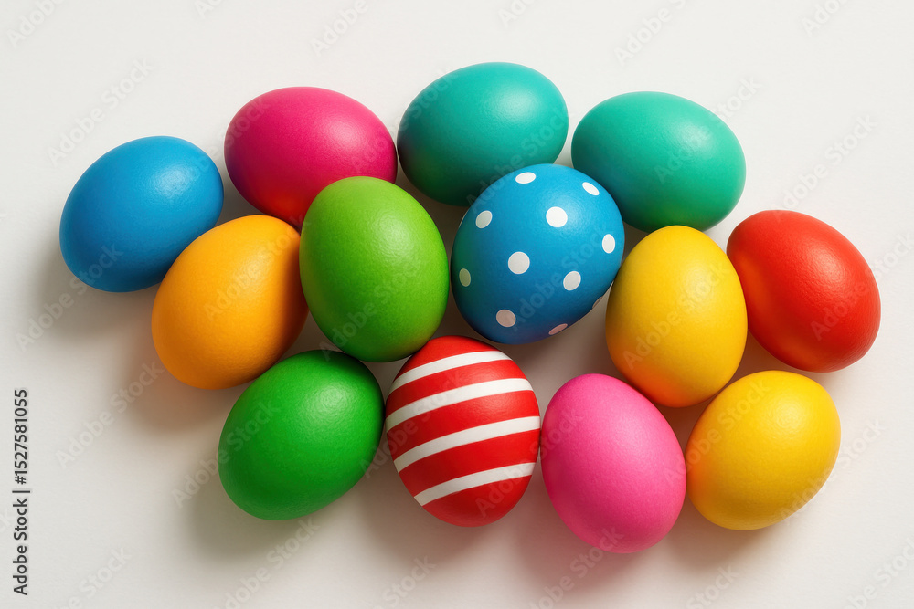 Colorful Easter eggs on white background. Colorful Easter eggs on white background.