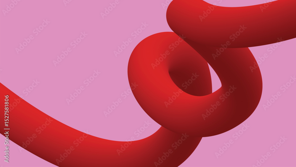 Obraz premium Abstract Red Wavy Shape