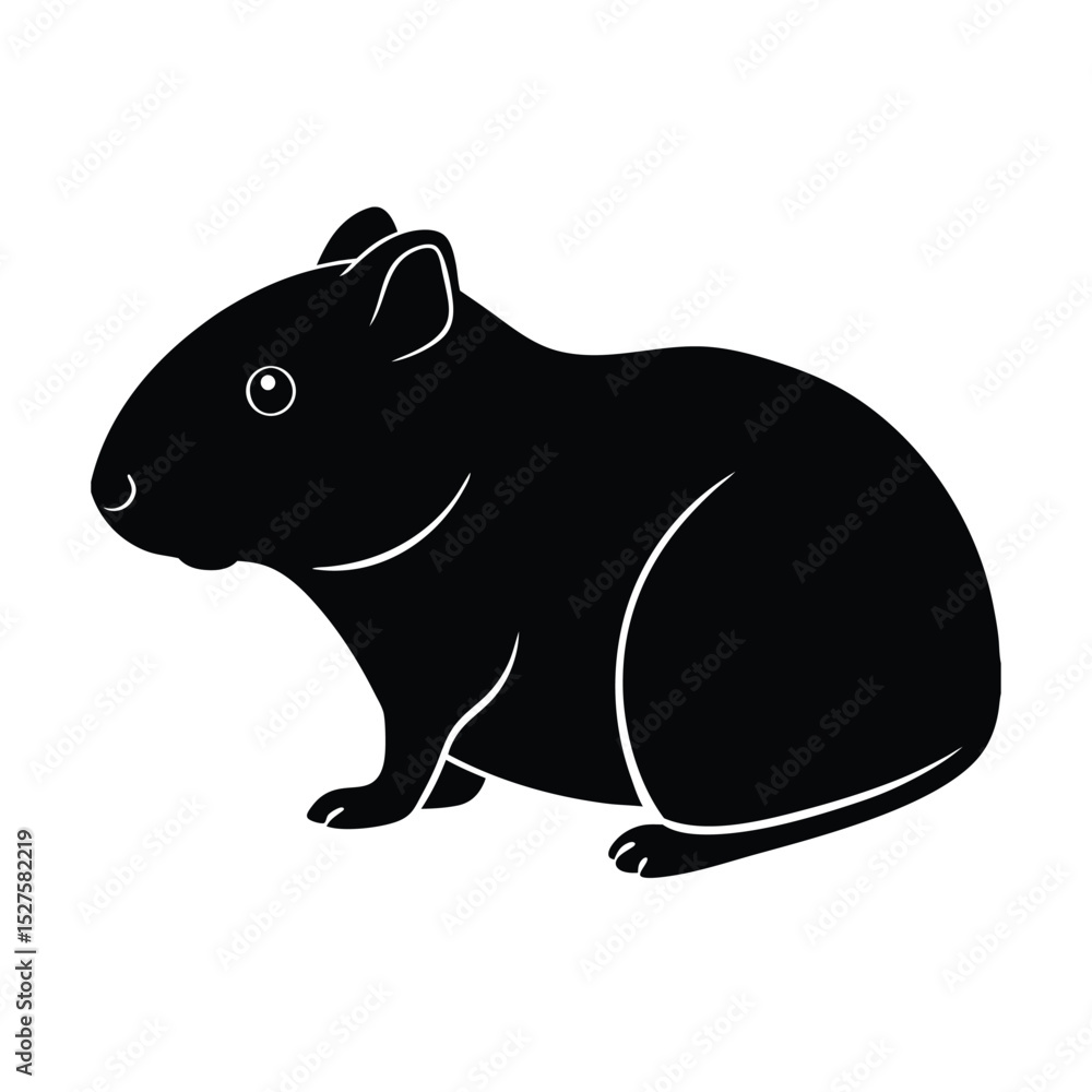 Fototapeta premium Simple Small Pet Minimalist Black Vector Silhouette