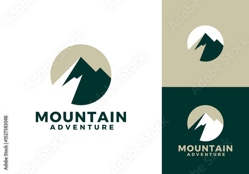 abstract mountain adventure logo design vector concept	
