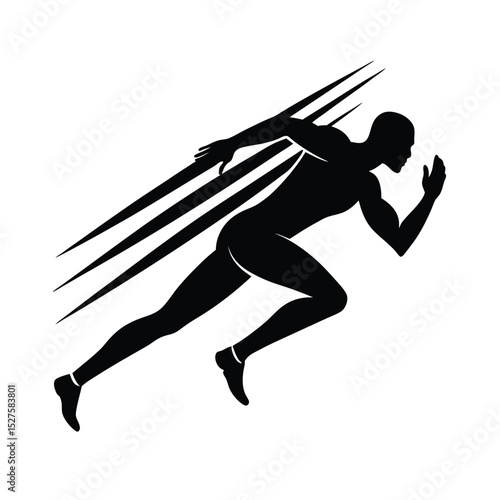 Speed Runner — Athletic Sprinting Silhouette Design Silhouette vector