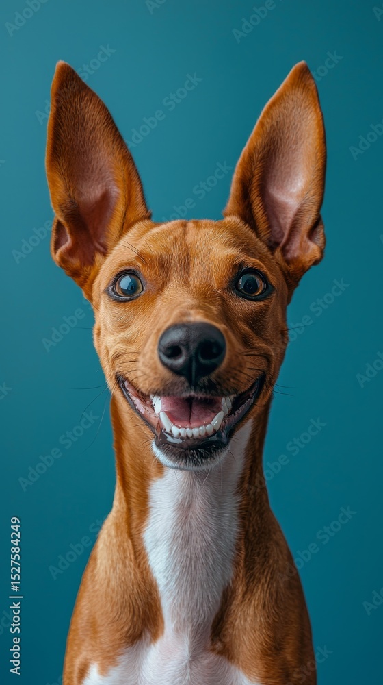 Cheerful Basenji Dog with Upright Ears and Expressive Eyes Cheerful Basenji Dog with Upright Ears and Expressive Eyes