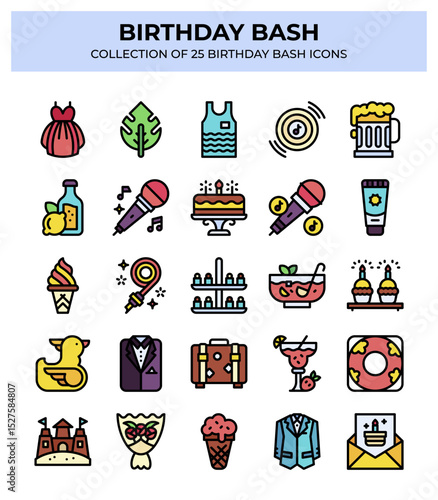 Birthday Bash. Collection of 25 Birthday Party Icons