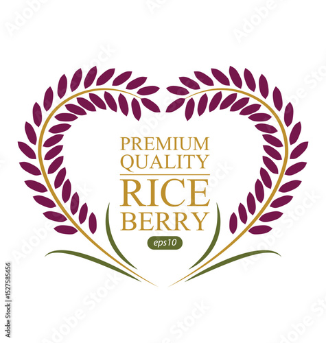 Rice. Rice berry. Logo design template vector illustration.