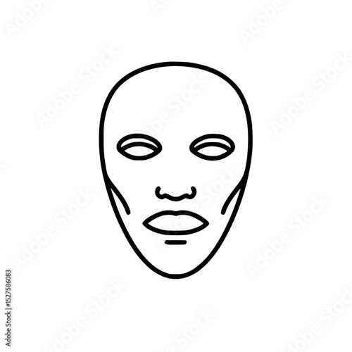 Line Art Human Face Mask Illustration