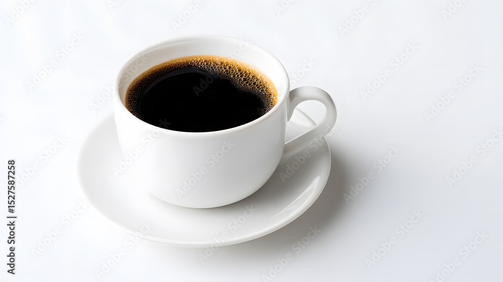 Black coffee in a white cup, a moment of pure simplicity and calm. Black coffee in a white cup, a moment of pure simplicity and calm.