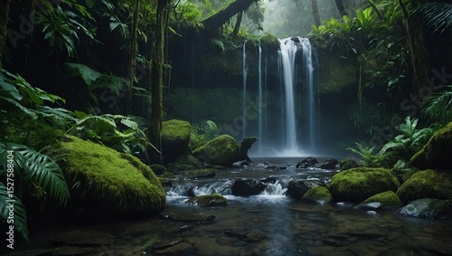 Mystical Forest Waterfall